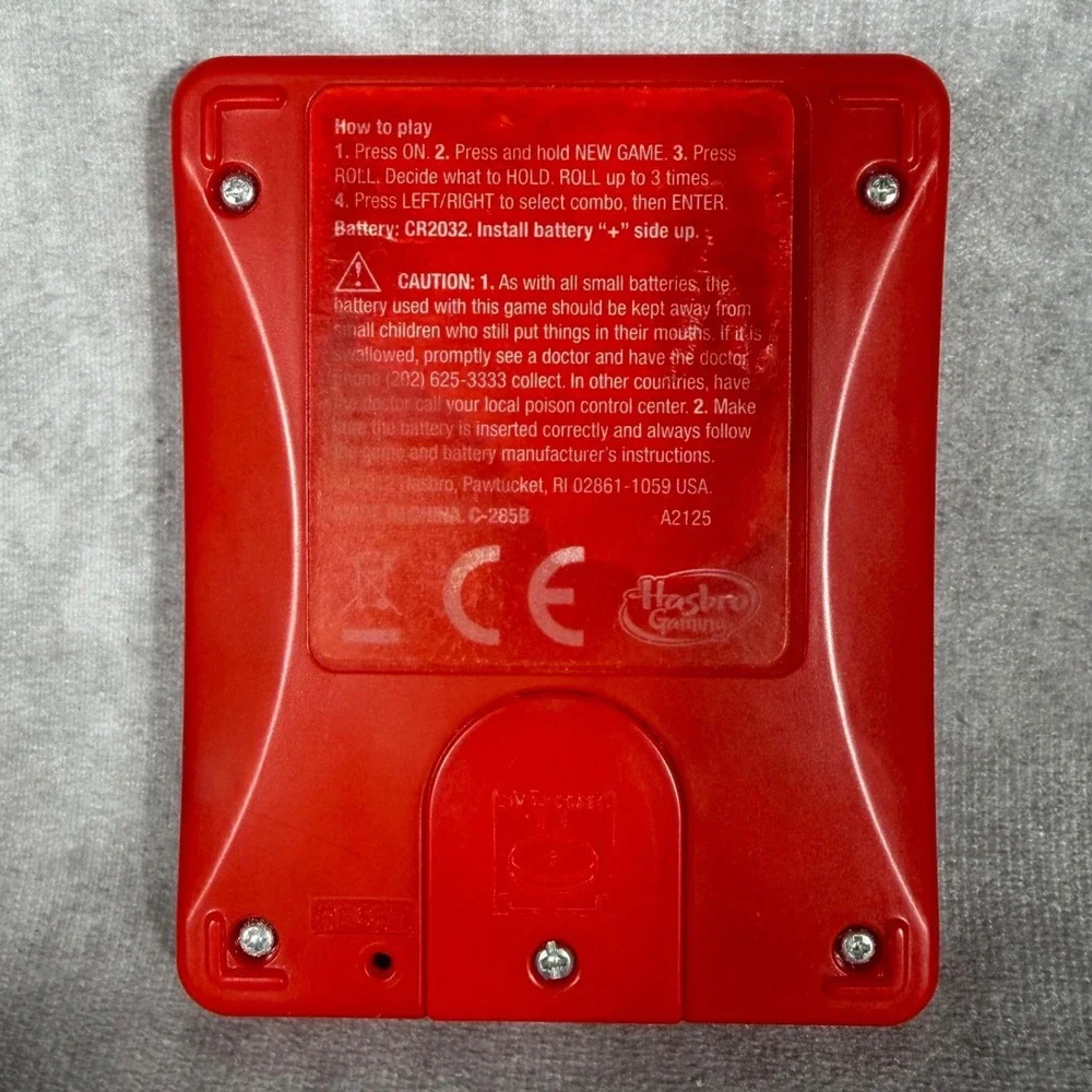Hasbro Yahtzee Handheld Electronic Digital Game A2125 2012 Portable TESTED WORKS